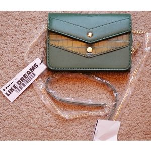 Like Dreams Womens Double Flap Hunter Green Crsbag